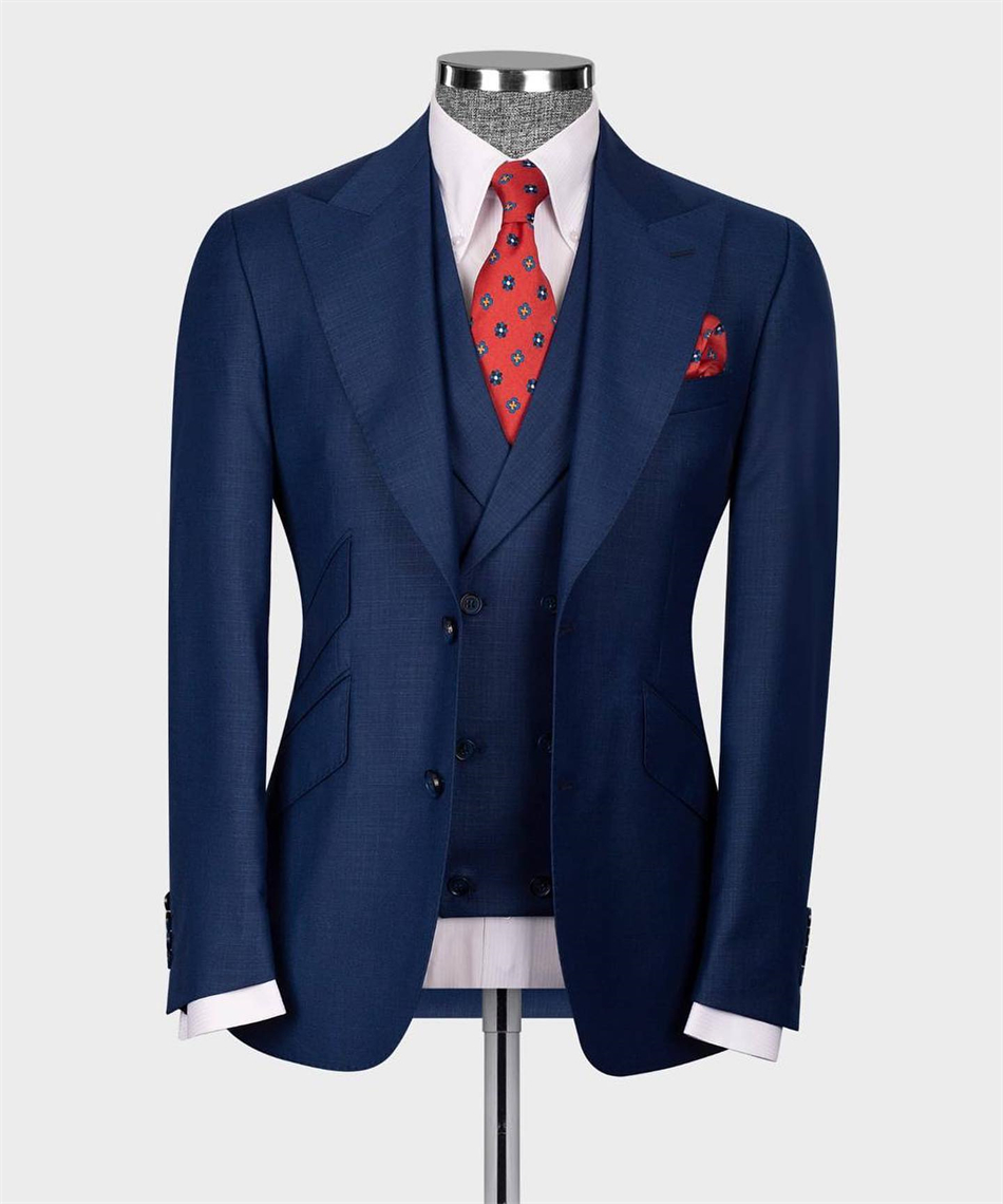 Men Formal Wear Blue - Elegante azul marinho clássico casamento smoking