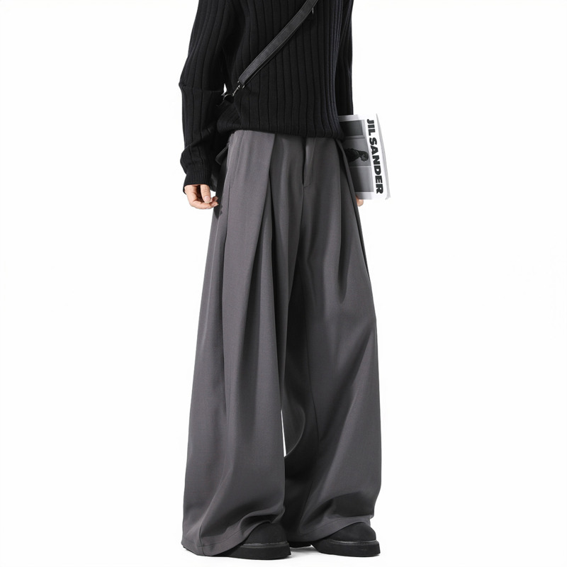 Korean Men Formal Wear - Calças de terno de grandes dimensões