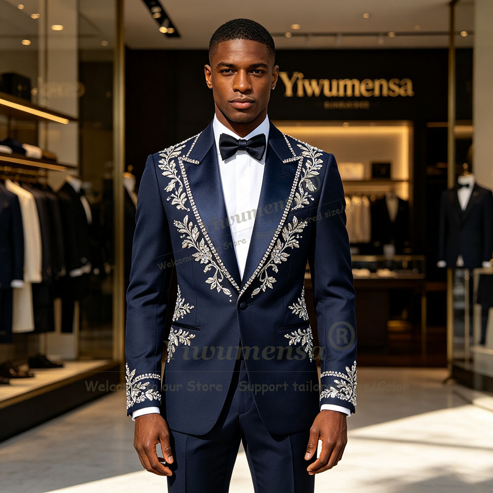 Men Formal Wear Blue - Elegantes ternos azul marinho para homens,