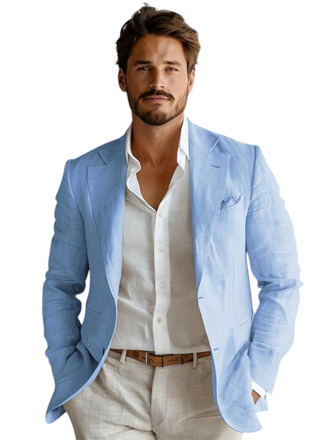 Men Formal Wear Blue - Blazer Masculino Azul Slim Fit de