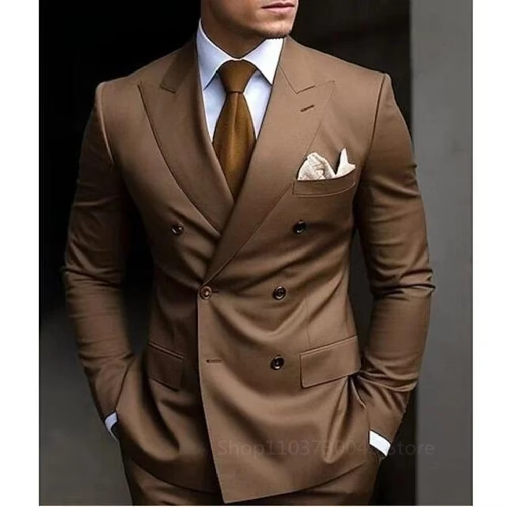 Men'S Formal Wear For Graduation - Terno Masculino Marrom de Duas Peças