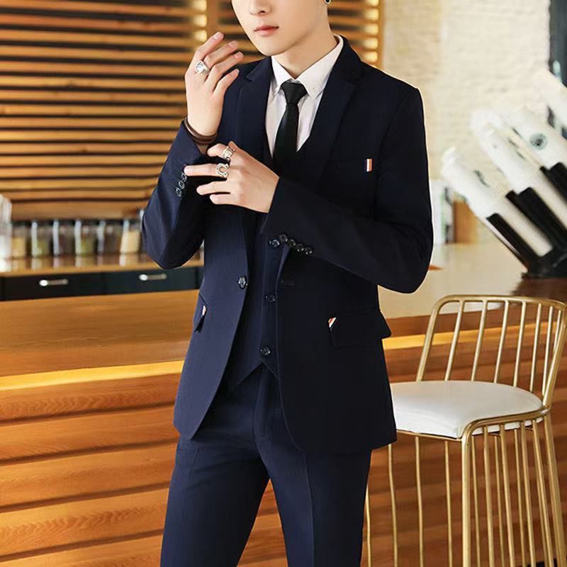 Conjunto de Terno Slim Fit Mas - Korean Men Formal Wear avaliação e preço