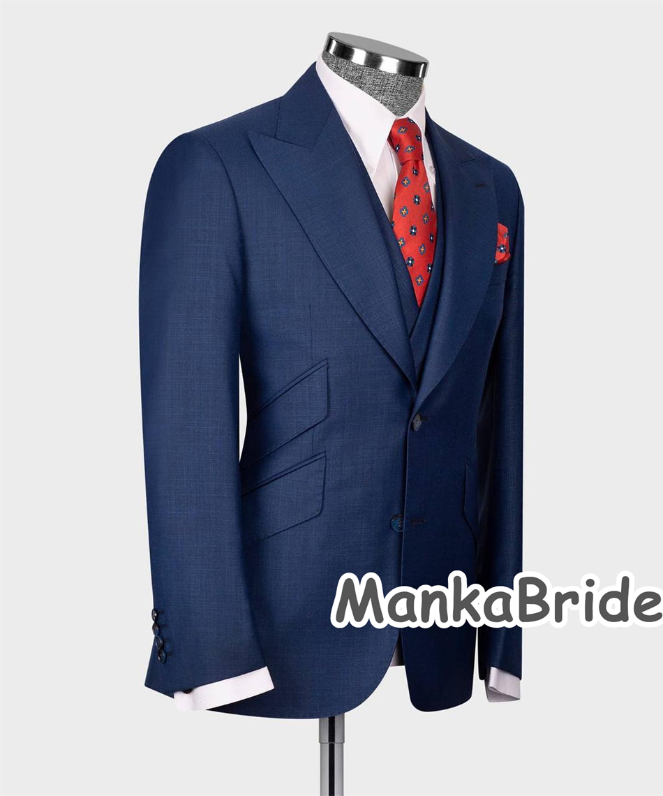 Elegante azul marinho clássico - Men Formal Wear Blue avaliação e preço