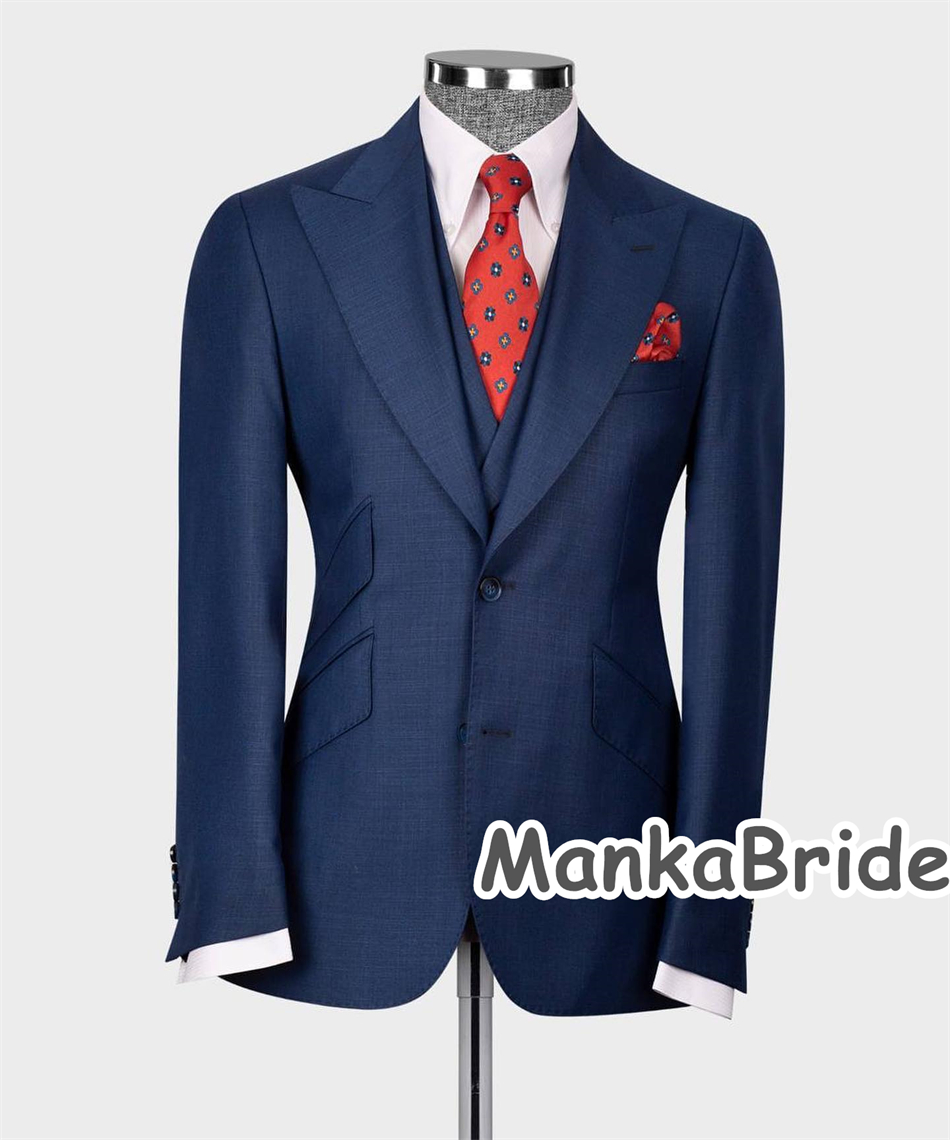 Elegante azul marinho clássico - Men Formal Wear Blue avaliação e preço