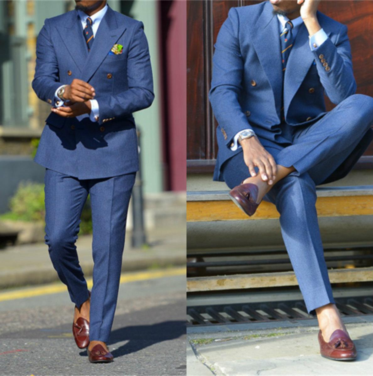 Fatos formais azuis escuros ma - Men'S Formal Wear In Wedding avaliação e preço