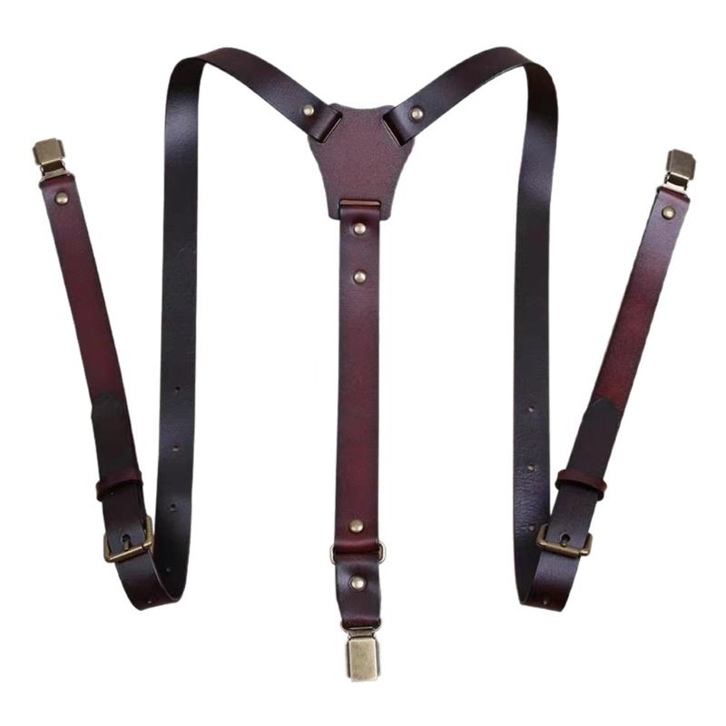 39BD Alças suspensas couro PU  - Men'S Formal Wear With Suspenders avaliação e preço