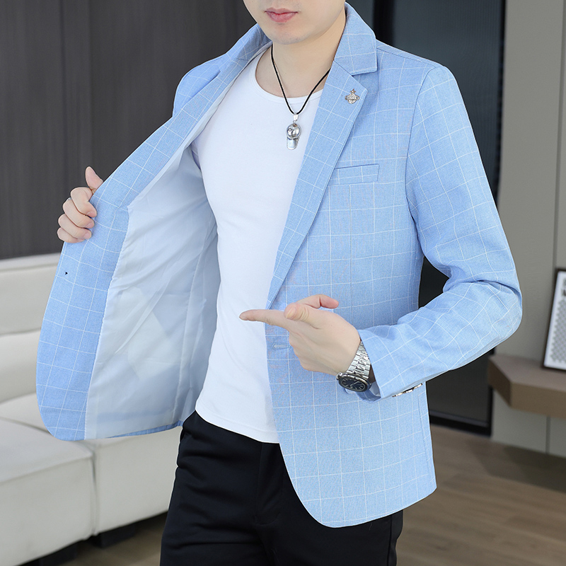 Blazer ao ar livre masculino c - Korean Men Formal Wear avaliação e preço