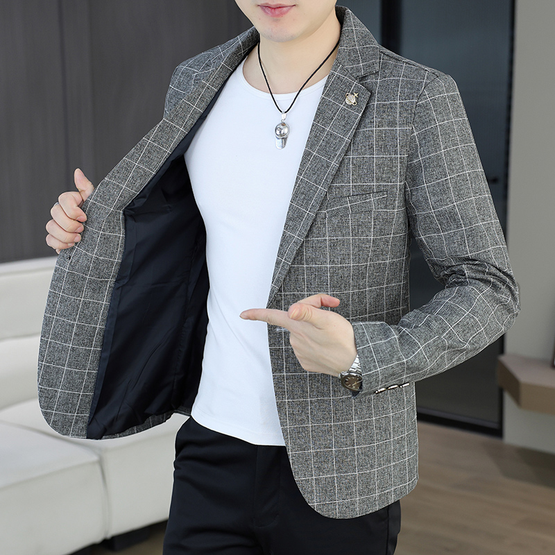 Blazer ao ar livre masculino c - Korean Men Formal Wear avaliação e preço