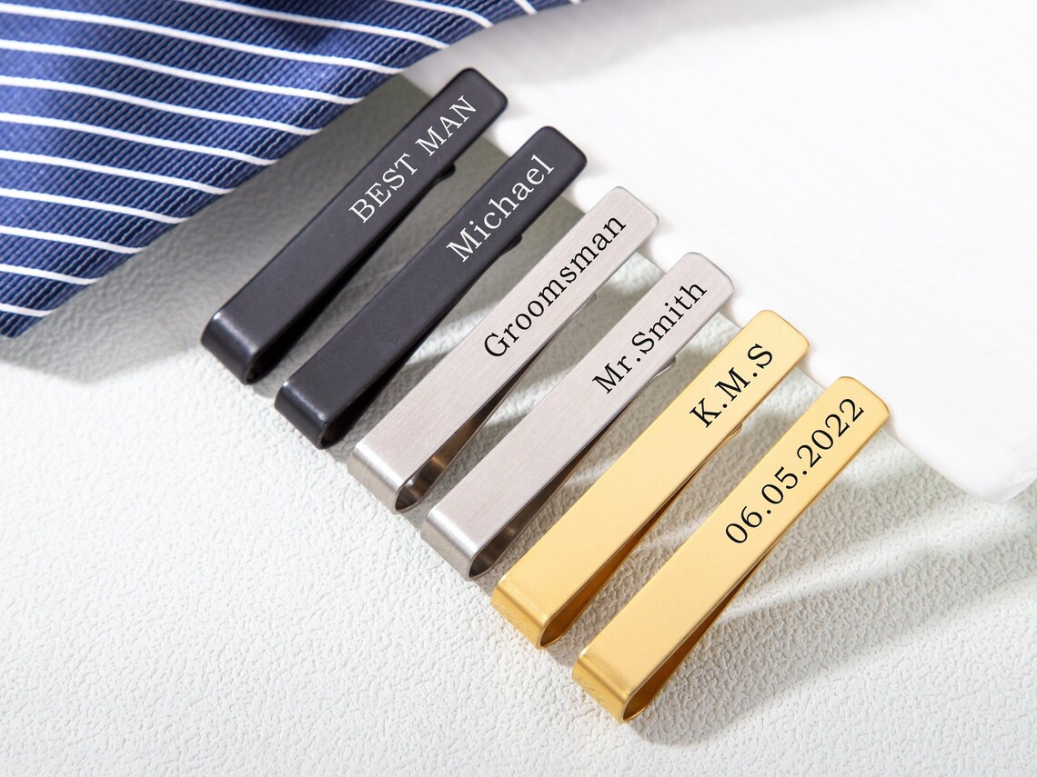 Clipe de gravata com nome pers - Tie Bar Clip avaliação e preço