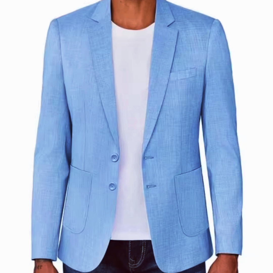 Blazer Masculino Slim Fit Bege - Men Formal Wear Blue avaliação e preço