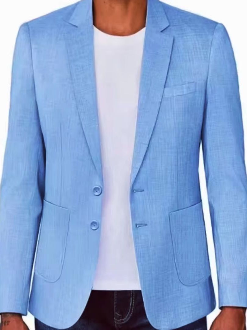 Blazer Masculino Slim Fit Bege - Men Formal Wear Blue avaliação e preço