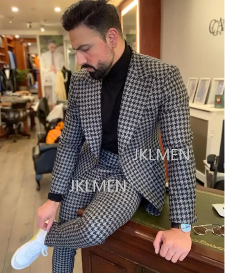 Houndstooth ternos masculinos  - Men'S Formal Wear In Wedding avaliação e preço