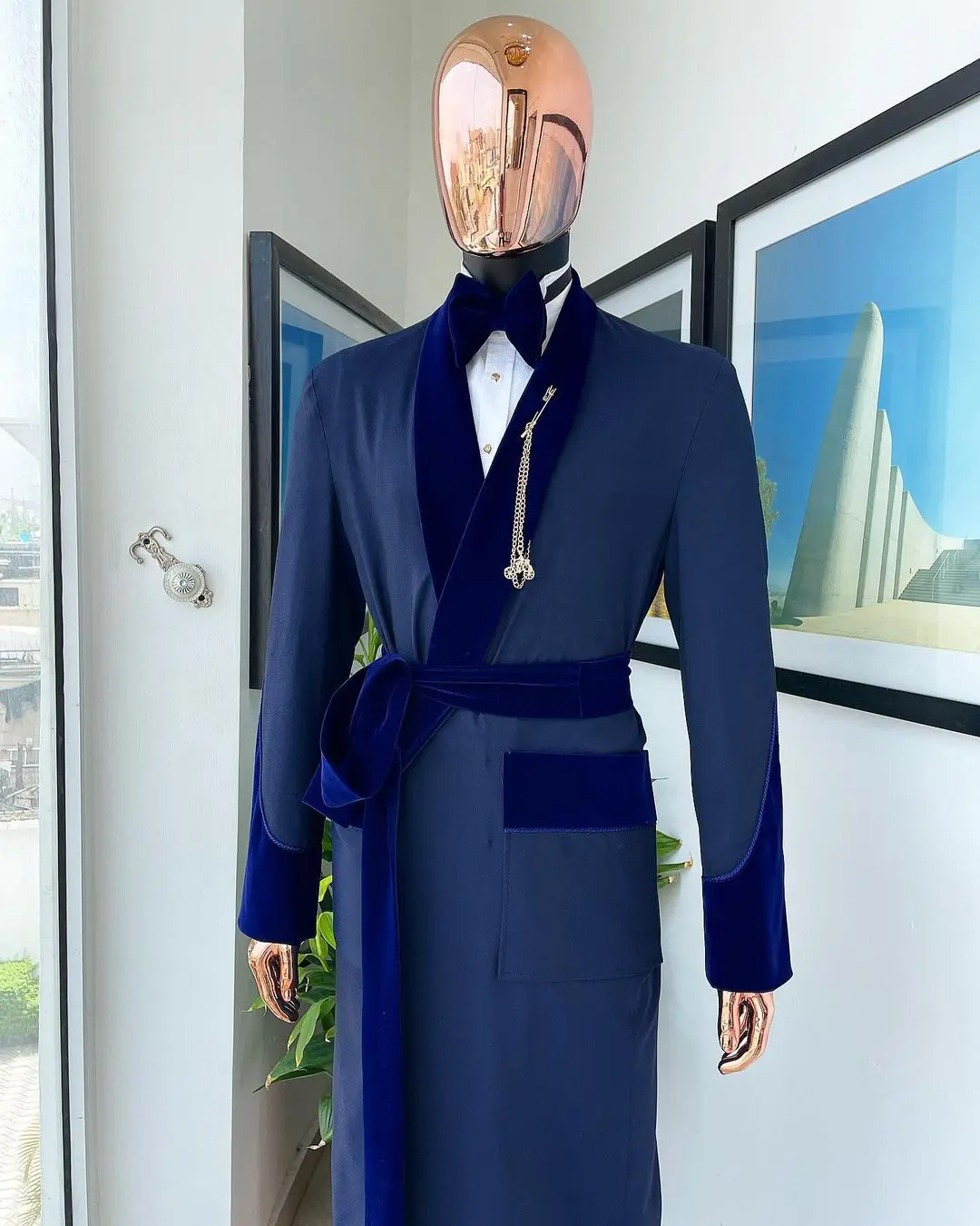 Terno masculino azul real feit - Men Formal Wear Blue avaliação e preço